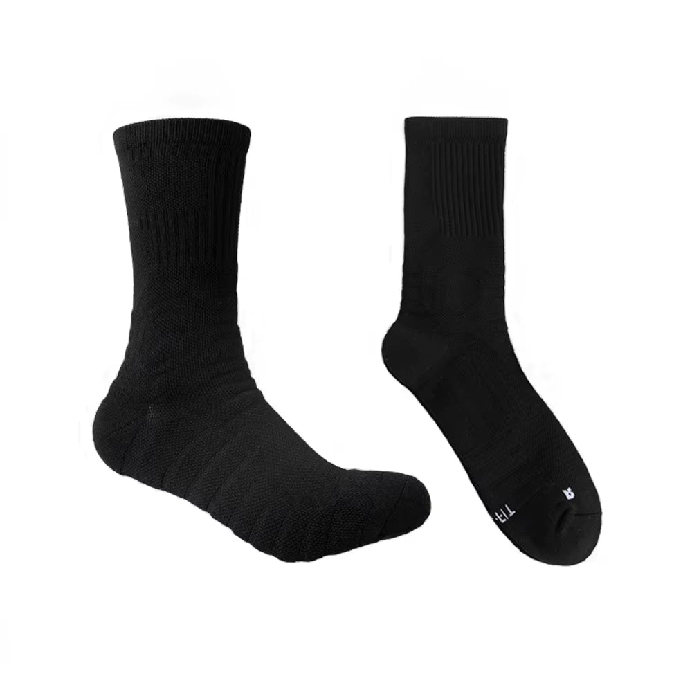 1 Pair of Mid Length Basketball Socks with Thickened Towel Bottom, anti Slip and Shock-Absorbing Sports Socks