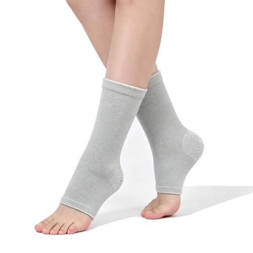 1Pair Bamboo Charcoal Compression Ankle Sleeves - Supportive Ankle Brace for Both Men and Women, Ideal for Running,, Workouts