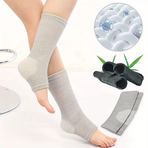 1Pair Bamboo Charcoal Compression Ankle Sleeves - Supportive Ankle Brace for Both Men and Women, Ideal for Running,, Workouts