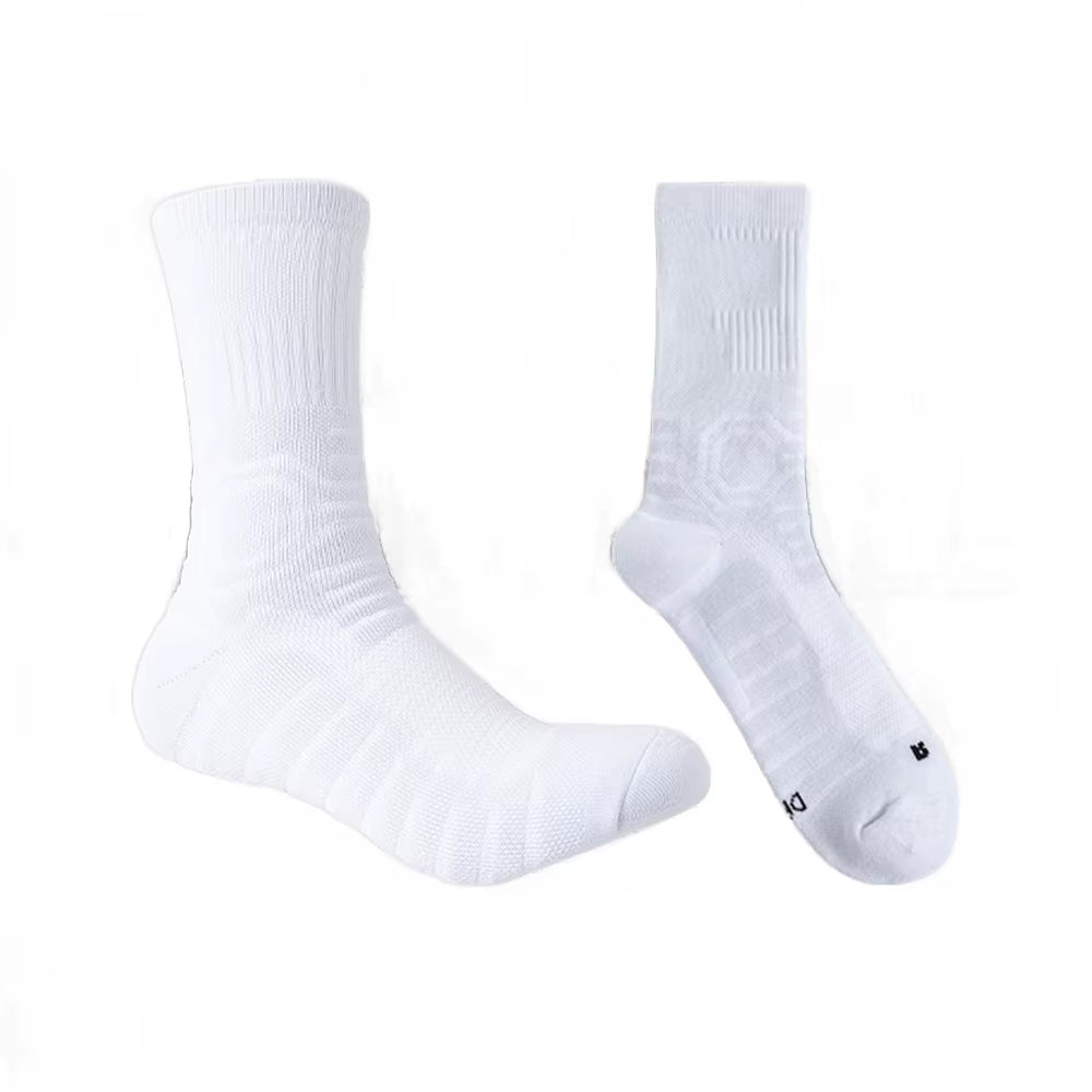 1 Pair of Mid Length Basketball Socks with Thickened Towel Bottom, anti Slip and Shock-Absorbing Sports Socks